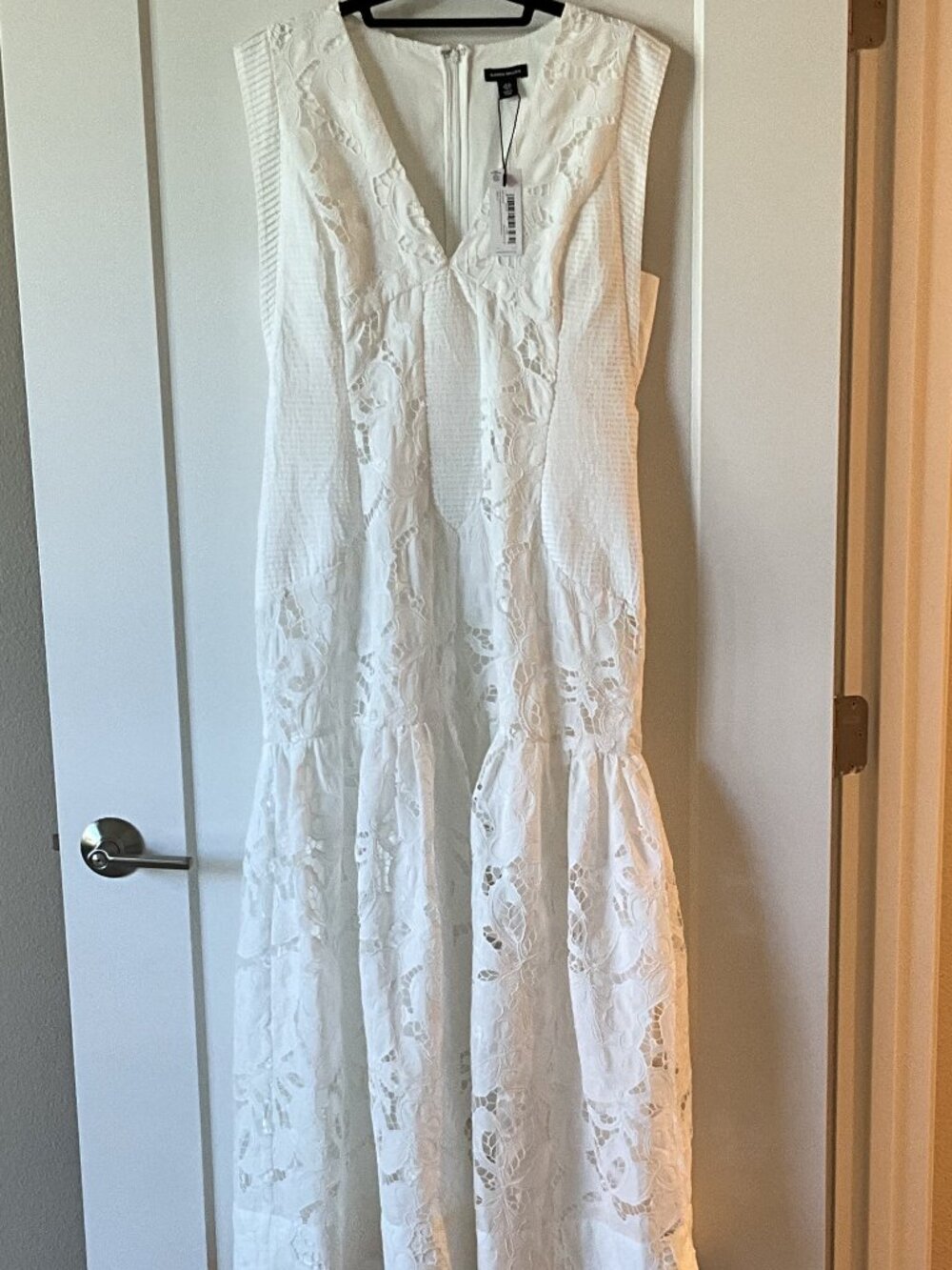 Karen Millen Cutwork Broderie Tiered Woven Maxi Dress NWT